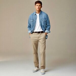 NWT!! J. CREW 1040 Athletic Tapered Fit Stretch Chino Pants Khaki‎ Brown 36 x 34